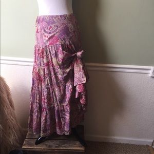 VINTAGE QUALITY RALPH LAUREN TIERED LAYERED MAXI SKIRT W4